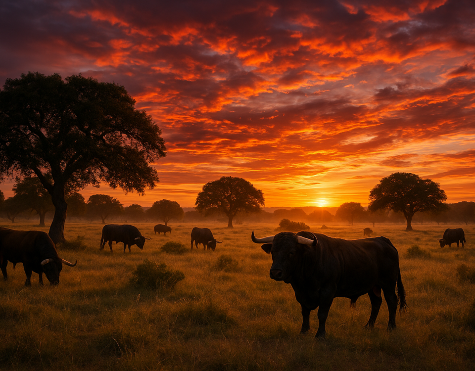 Atardeceres bravos: visitas a ganaderías toros en La Capitana al caer el sol